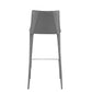 40" Gray Steel Low Back Bar Height Chair With Footrest By Homeroots