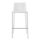 40" White Steel Low Back Bar Height Chair With Footrest By Homeroots | Bar Stools | Modishstore