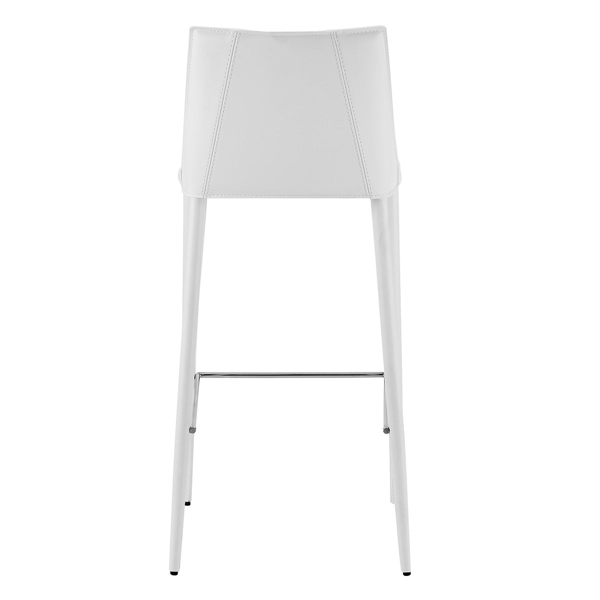 40" White Steel Low Back Bar Height Chair With Footrest By Homeroots | Bar Stools | Modishstore - 6