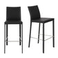 Set of Two Full Black Faux Leather Bar Stools By Homeroots | Bar Stools | Modishstore - 6