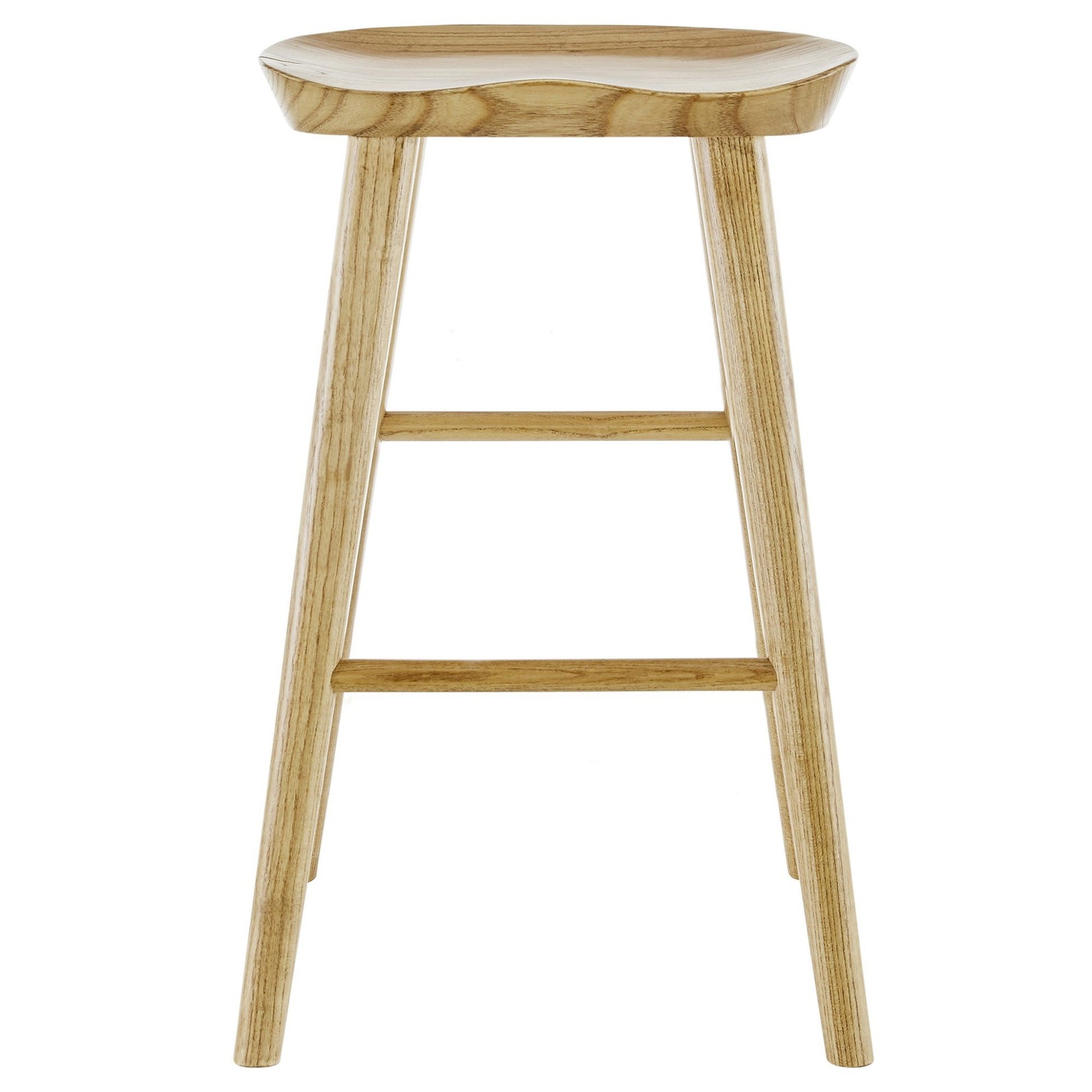30" Light Natural Brown Solid Wood Bar Stool By Homeroots | Bar Stools | Modishstore - 2
