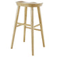 30" Light Natural Brown Solid Wood Bar Stool By Homeroots | Bar Stools | Modishstore - 5