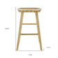 30" Light Natural Brown Solid Wood Bar Stool By Homeroots | Bar Stools | Modishstore - 8