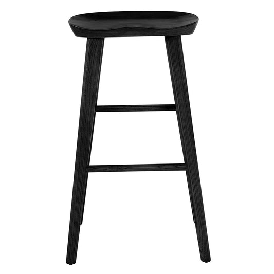 30" Black Solid Wood Bar Stool By Homeroots | Bar Stools | Modishstore
