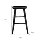 30" Black Solid Wood Bar Stool By Homeroots