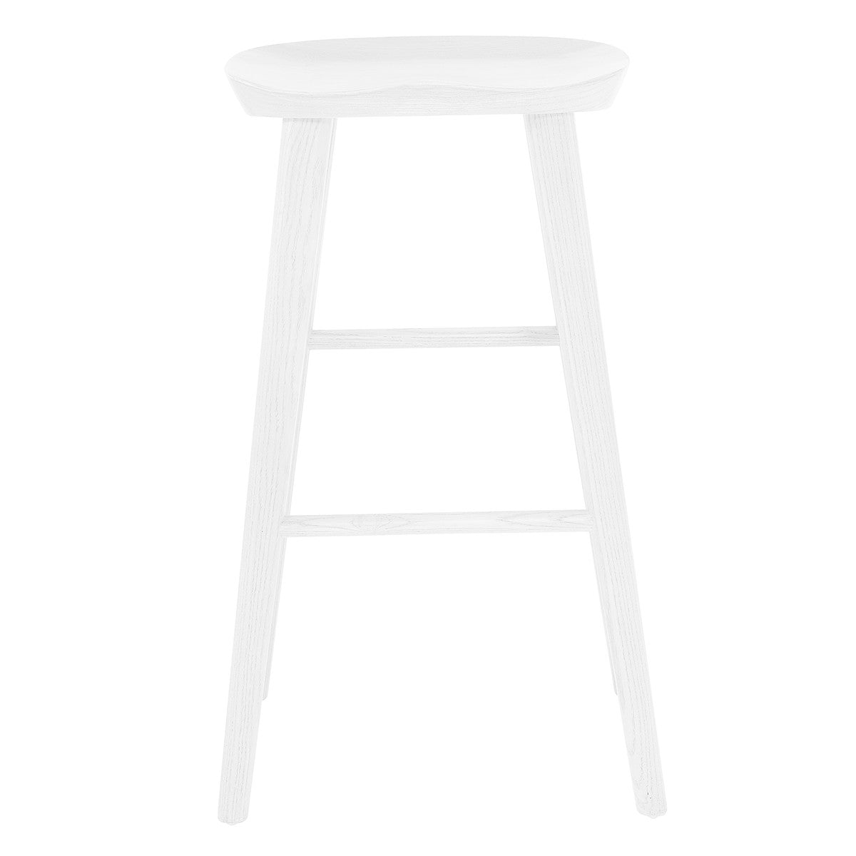 30" White Solid Wood Bar Stool By Homeroots | Bar Stools | Modishstore - 2