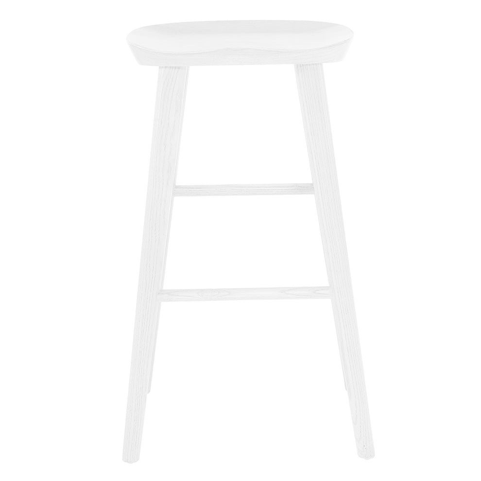 30" White Solid Wood Bar Stool By Homeroots | Bar Stools | Modishstore - 2