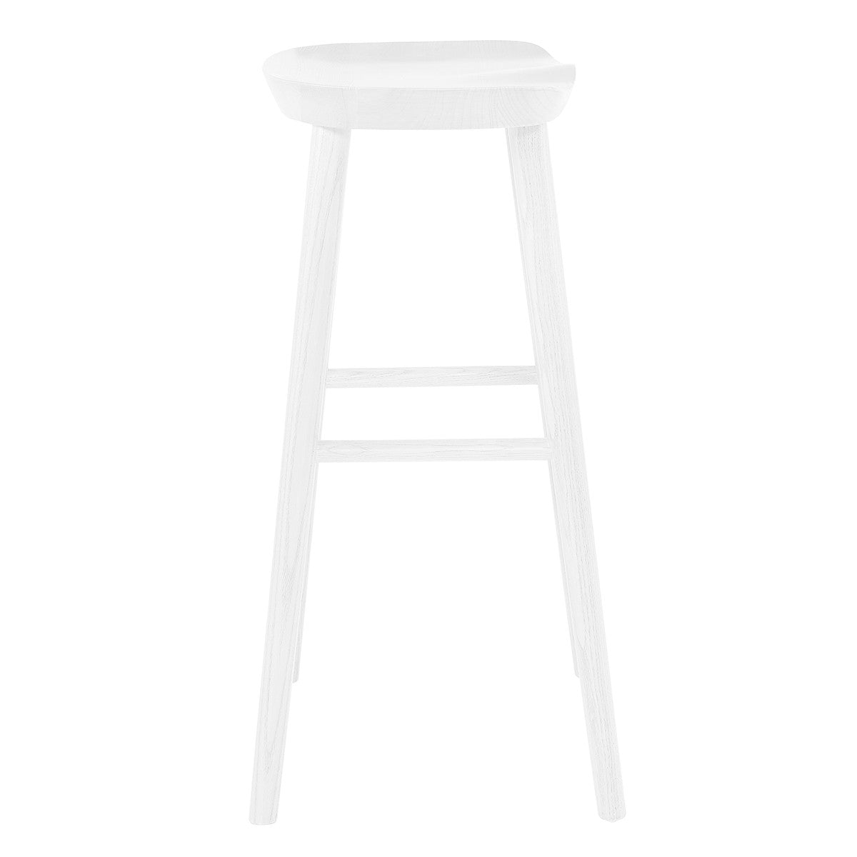 30" White Solid Wood Bar Stool By Homeroots | Bar Stools | Modishstore - 4