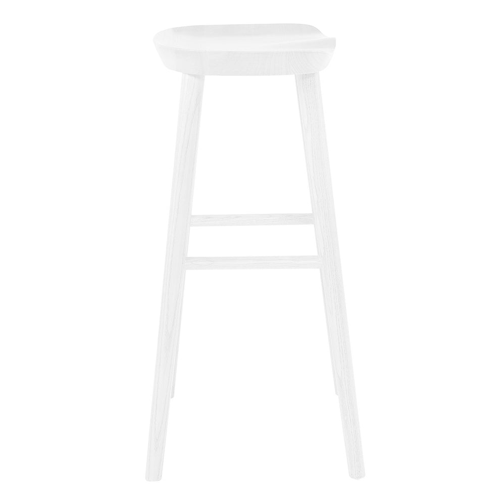 30" White Solid Wood Bar Stool By Homeroots | Bar Stools | Modishstore - 4