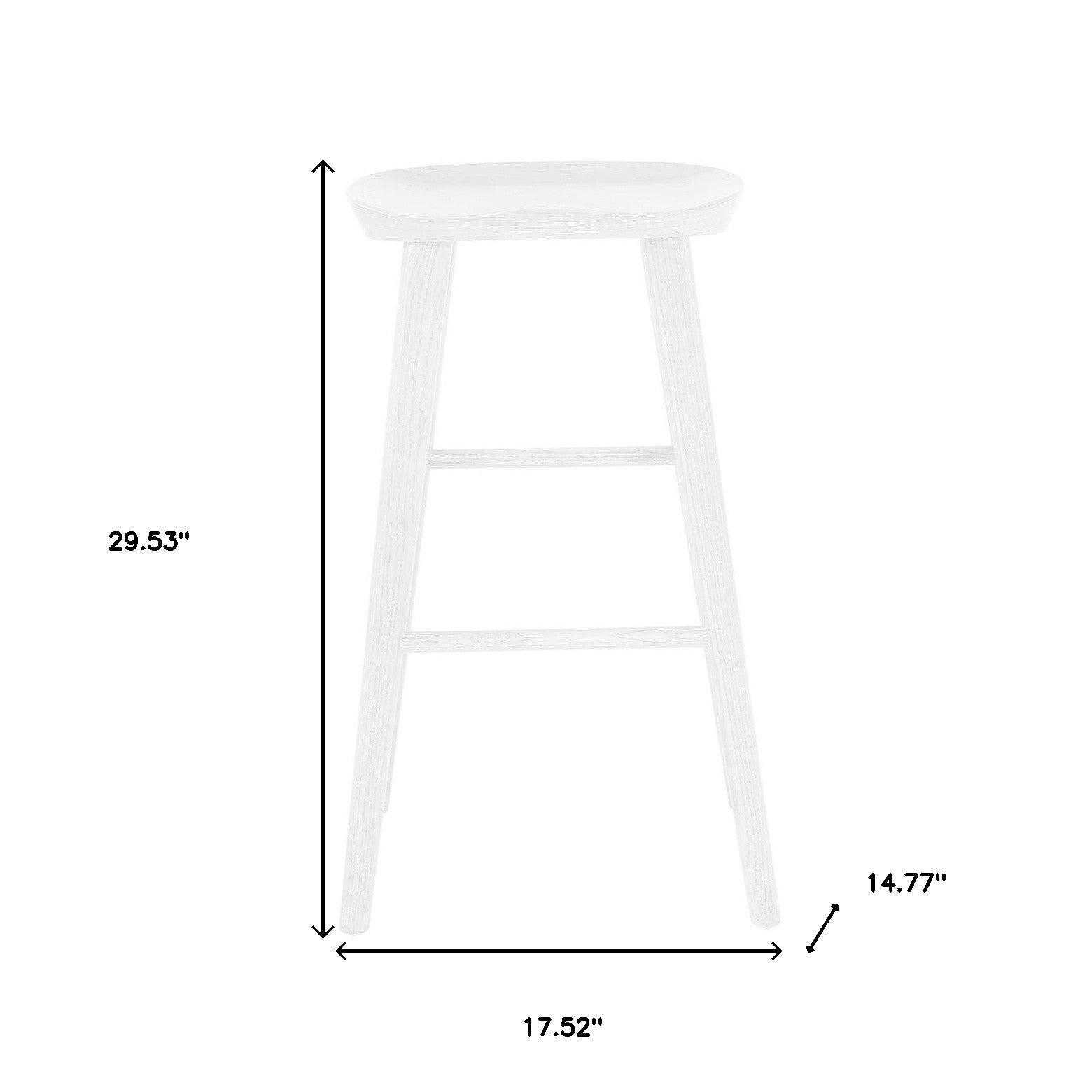 30" White Solid Wood Bar Stool By Homeroots | Bar Stools | Modishstore - 5