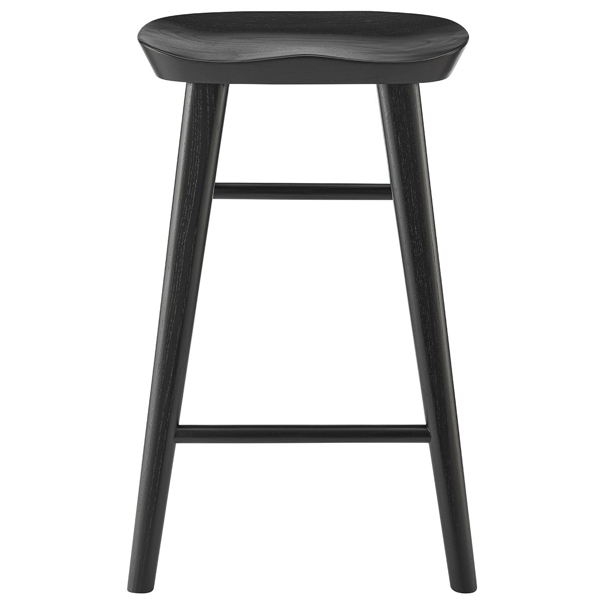 26" Black Solid Wood Counter Stool By Homeroots | Bar Stools | Modishstore - 2