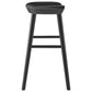 26" Black Solid Wood Counter Stool By Homeroots | Bar Stools | Modishstore - 4