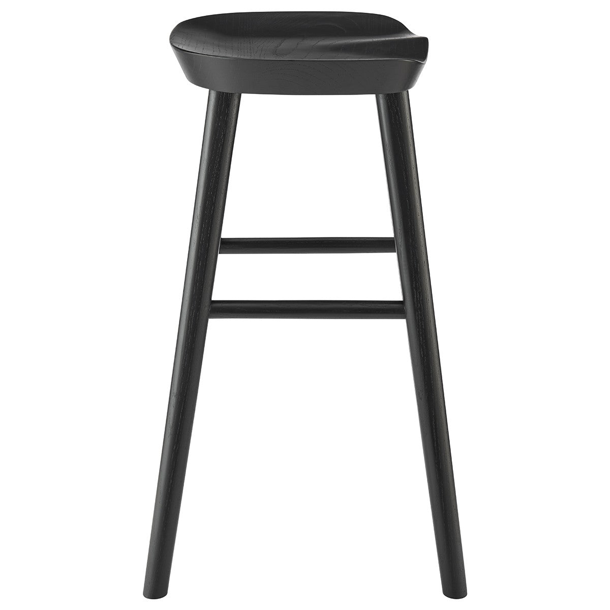 26" Black Solid Wood Counter Stool By Homeroots | Bar Stools | Modishstore - 4