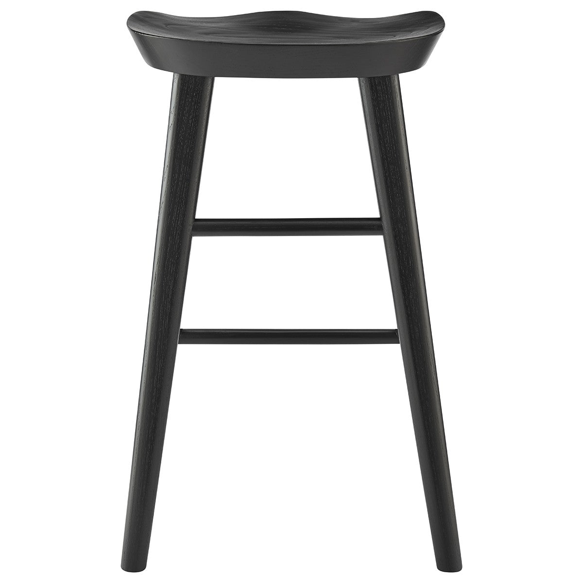 26" Black Solid Wood Counter Stool By Homeroots | Bar Stools | Modishstore - 6