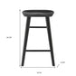 26" Black Solid Wood Counter Stool By Homeroots | Bar Stools | Modishstore - 7
