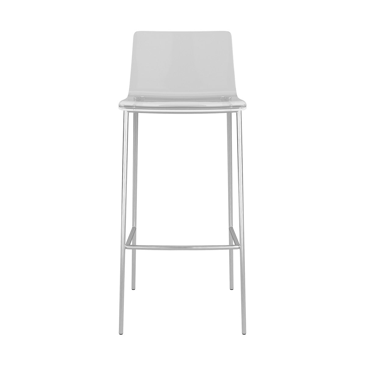Set of Two Contemporary Acrylic and Nickel Bar Stools By Homeroots | Bar Stools | Modishstore