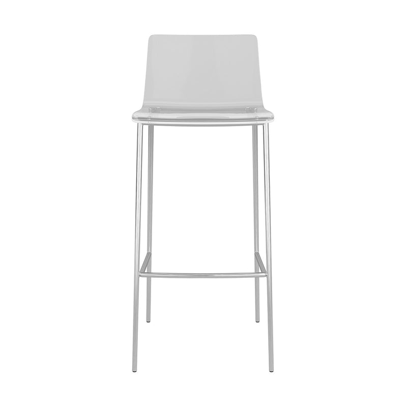 Set of Two Contemporary Acrylic and Nickel Bar Stools By Homeroots | Bar Stools | Modishstore