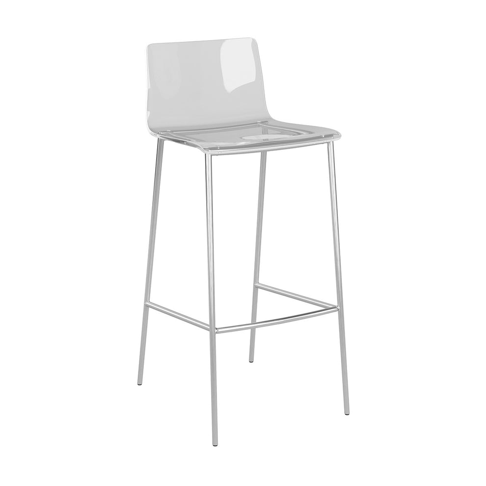 Set of Two Contemporary Acrylic and Nickel Bar Stools By Homeroots | Bar Stools | Modishstore - 2