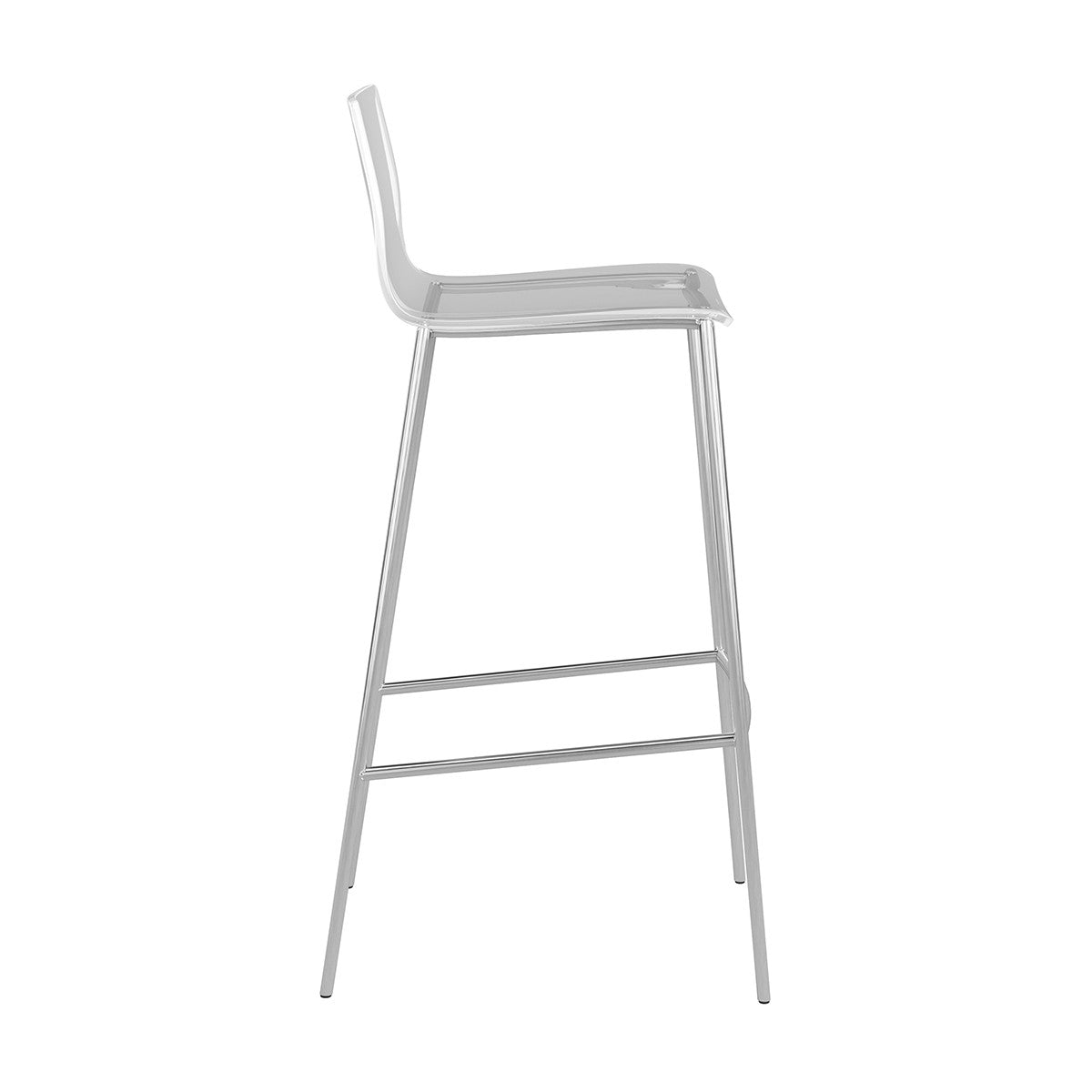 Set of Two Contemporary Acrylic and Nickel Bar Stools By Homeroots | Bar Stools | Modishstore - 3