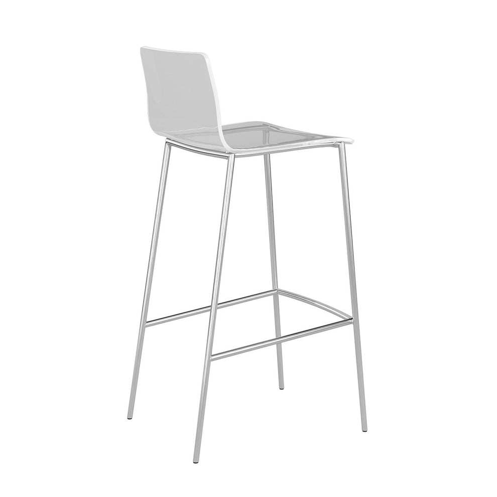 Set of Two Contemporary Acrylic and Nickel Bar Stools By Homeroots | Bar Stools | Modishstore - 5