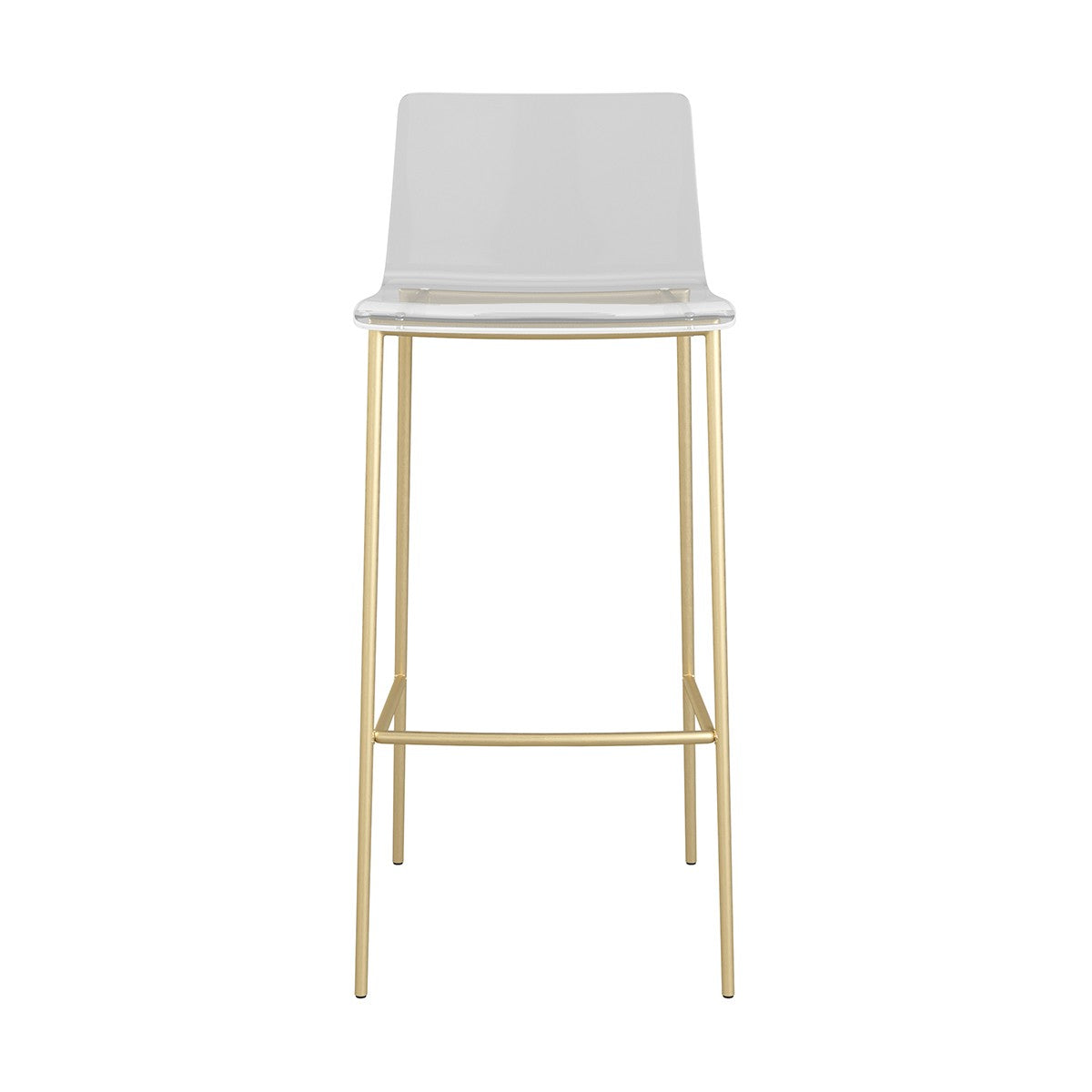 Set of Two Contemporary Acrylic and Gold Bar Stools By Homeroots | Bar Stools | Modishstore