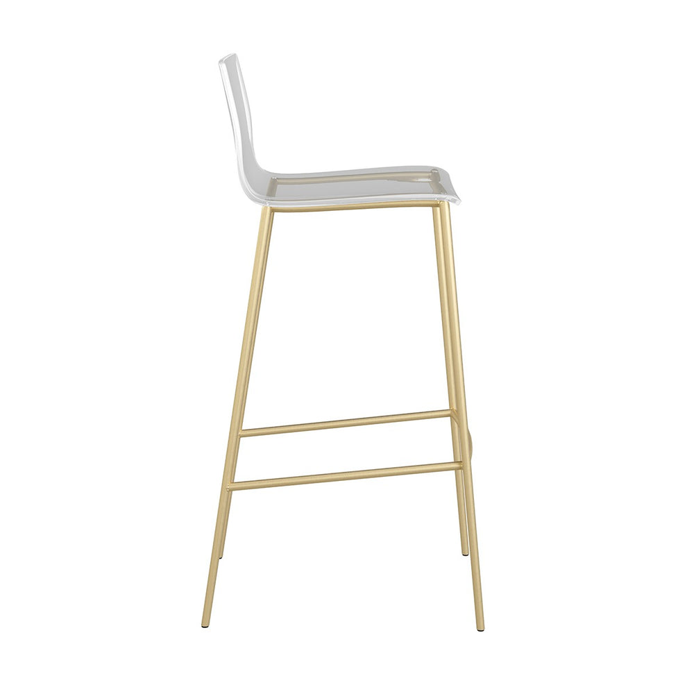 Set of Two Contemporary Acrylic and Gold Bar Stools By Homeroots | Bar Stools | Modishstore - 3