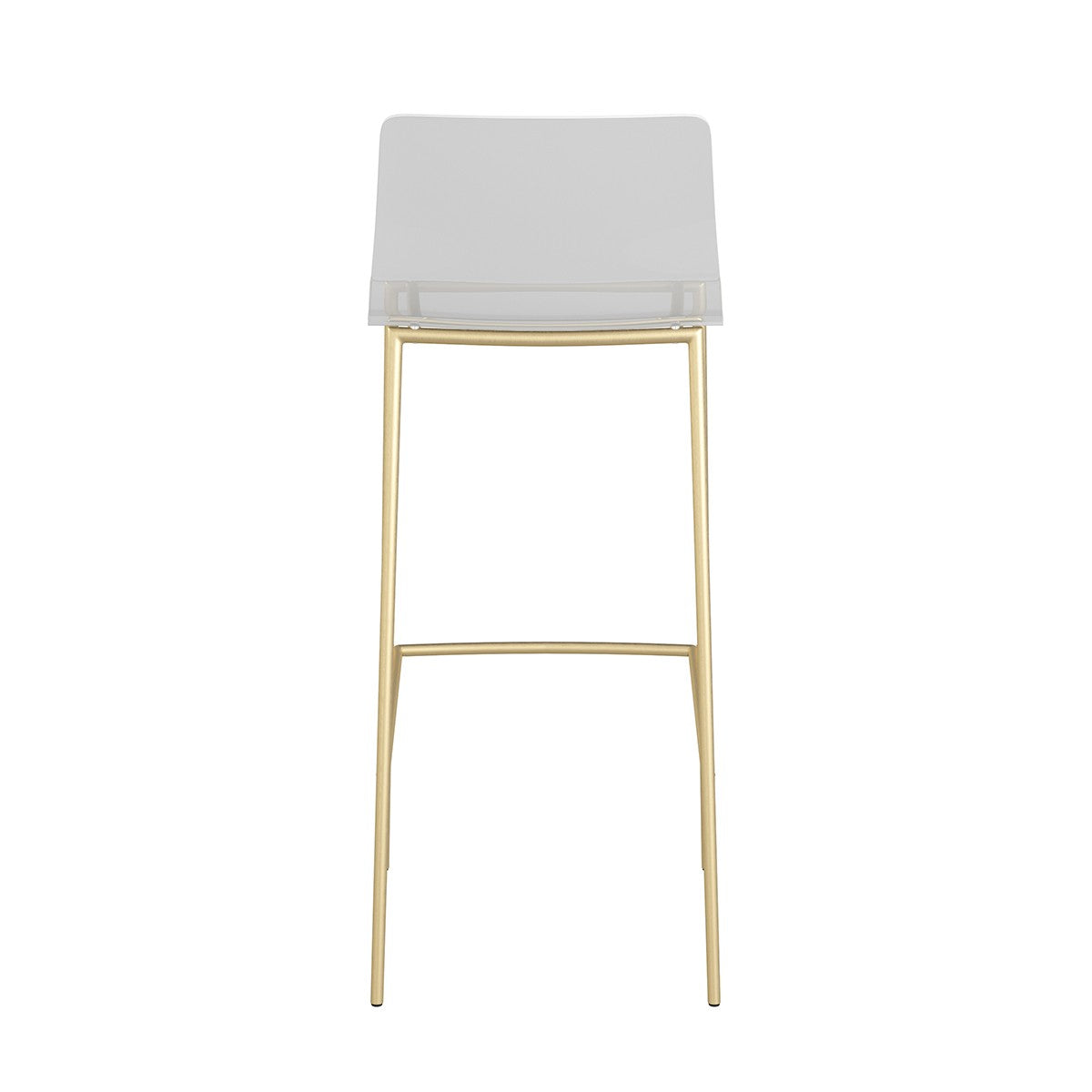Set of Two Contemporary Acrylic and Gold Bar Stools By Homeroots | Bar Stools | Modishstore - 5