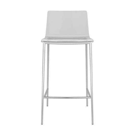 Set of Two Contemporary Acrylic and Nickel Counter Stools By Homeroots | Counter Stools | Modishstore