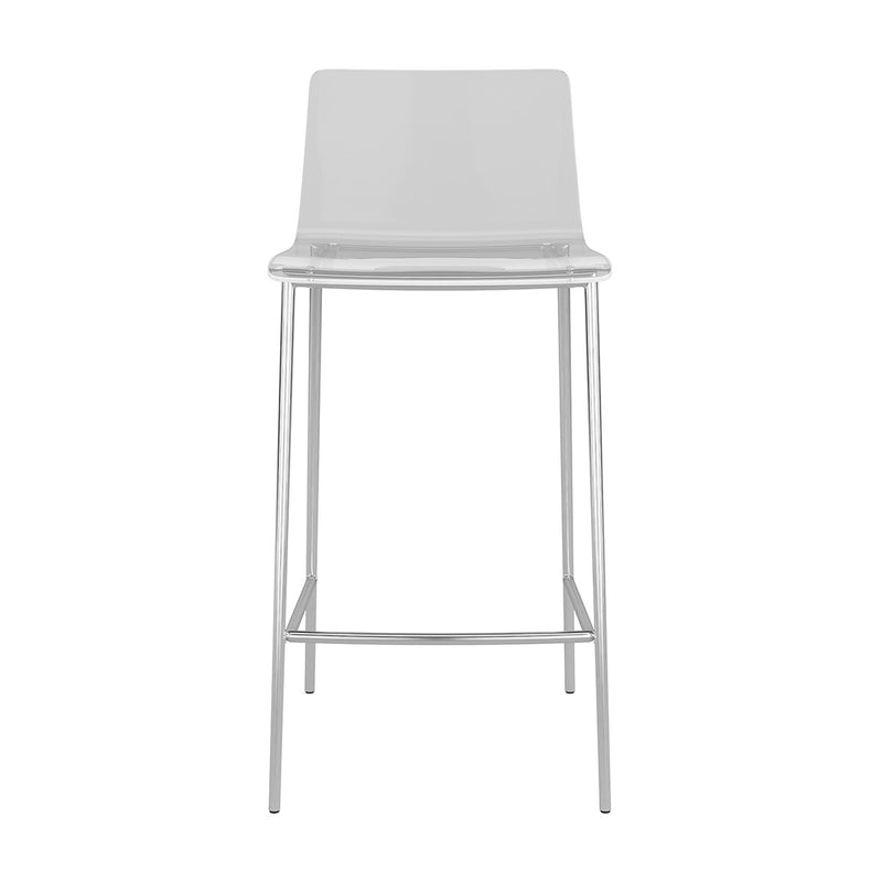 Set of Two Contemporary Acrylic and Nickel Counter Stools By Homeroots | Counter Stools | Modishstore