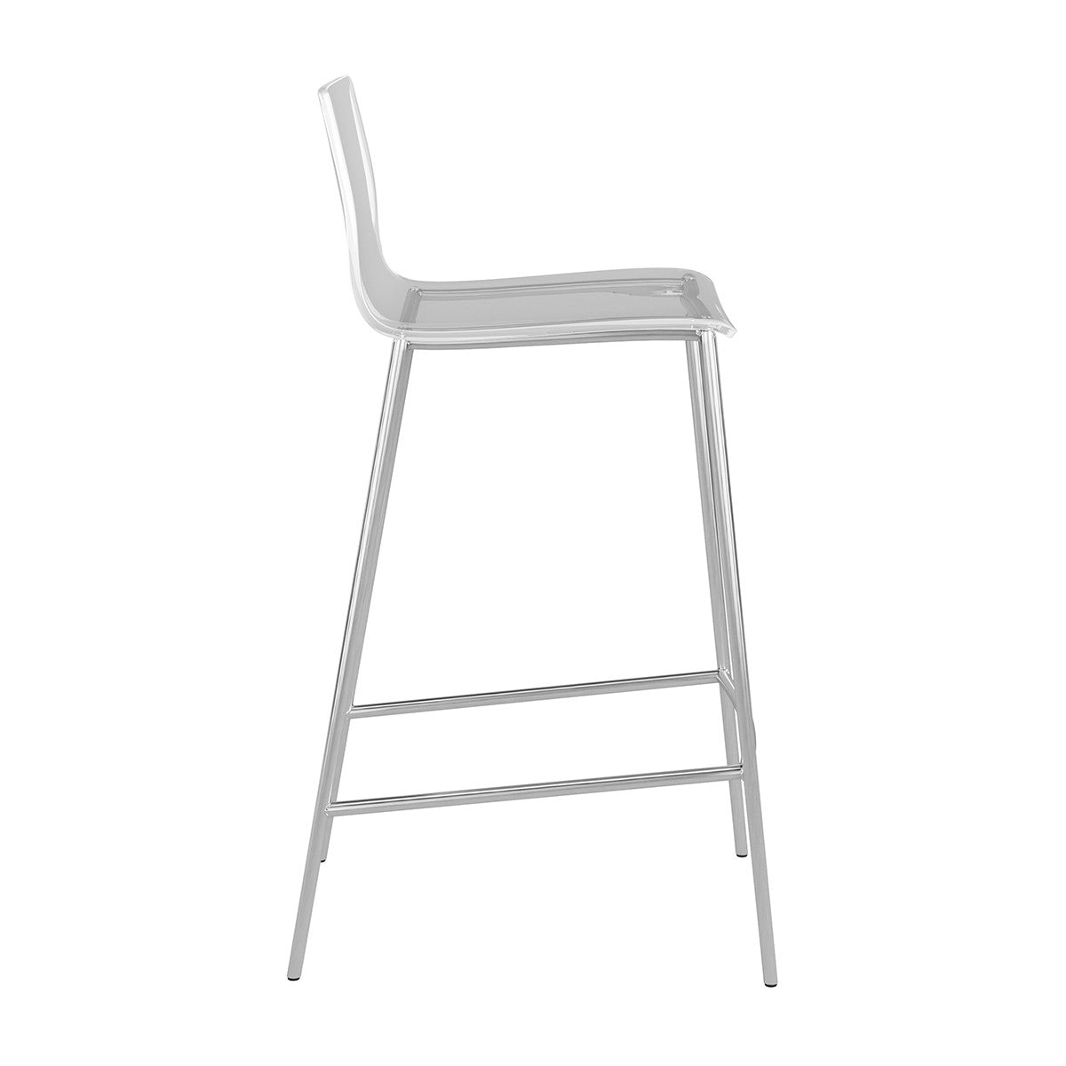 Set of Two Contemporary Acrylic and Nickel Counter Stools By Homeroots | Counter Stools | Modishstore - 3