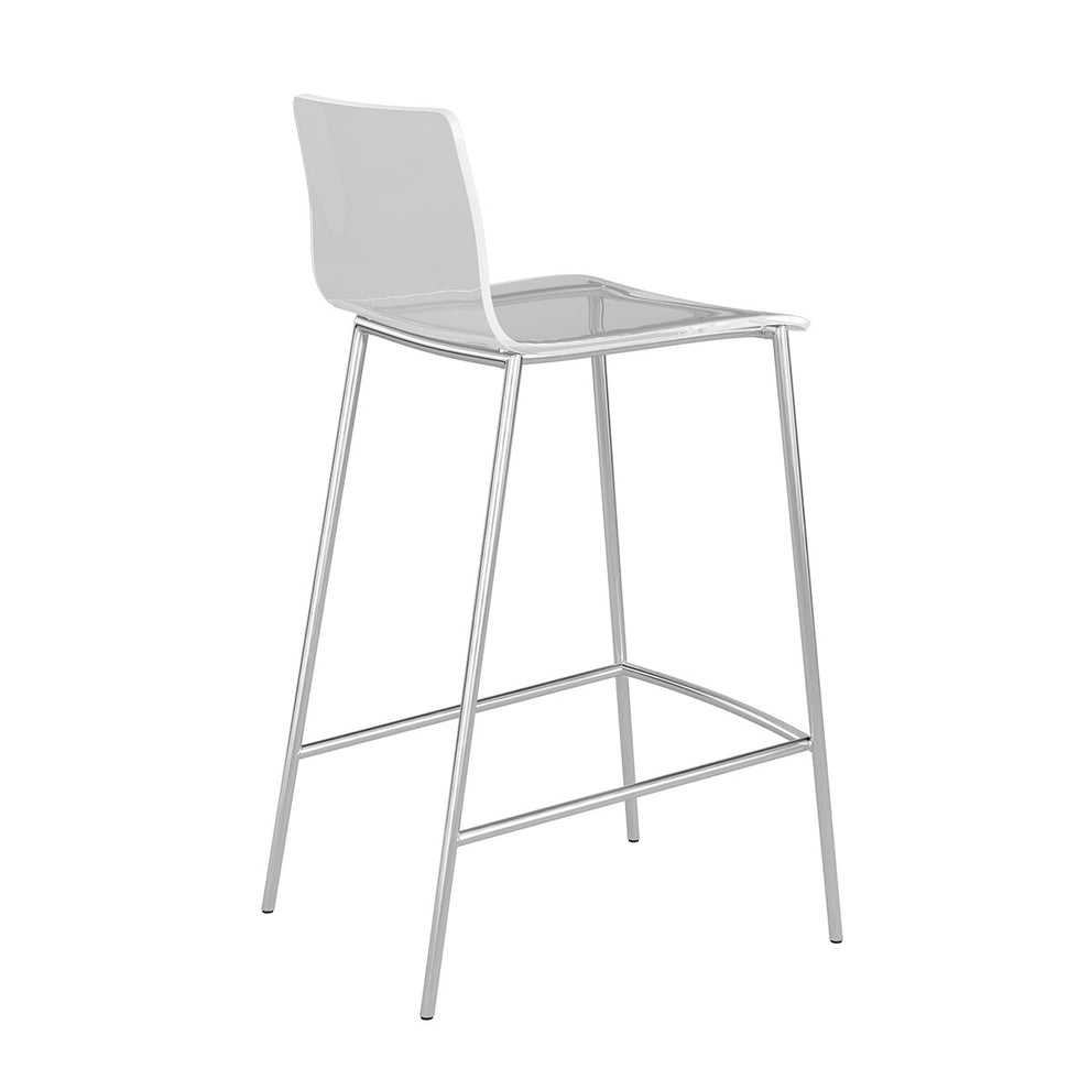 Set of Two Contemporary Acrylic and Nickel Counter Stools By Homeroots | Counter Stools | Modishstore - 4