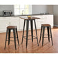 Set of Four Rustic Cafe Wood and Steel Bar Stools By Homeroots