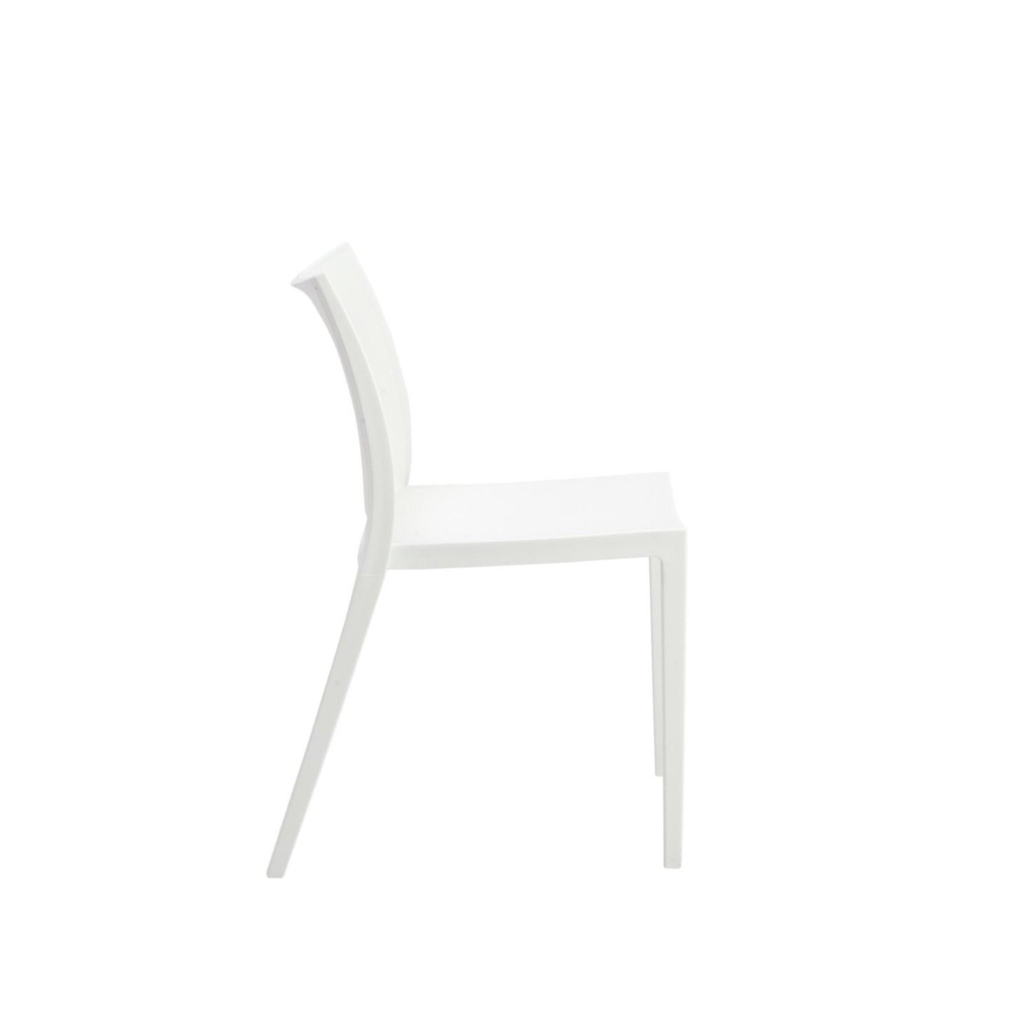 Set Of Two White Stacking Indoor Or Outdoor Chairs By Homeroots | Dining Chairs | Modishstore - 3
