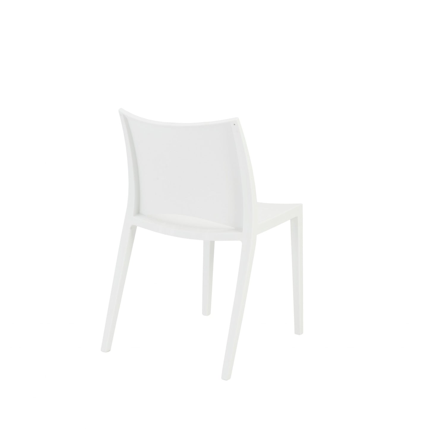 Set Of Two White Stacking Indoor Or Outdoor Chairs By Homeroots | Dining Chairs | Modishstore - 4