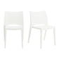 Set Of Two White Stacking Indoor Or Outdoor Chairs By Homeroots | Dining Chairs | Modishstore - 5