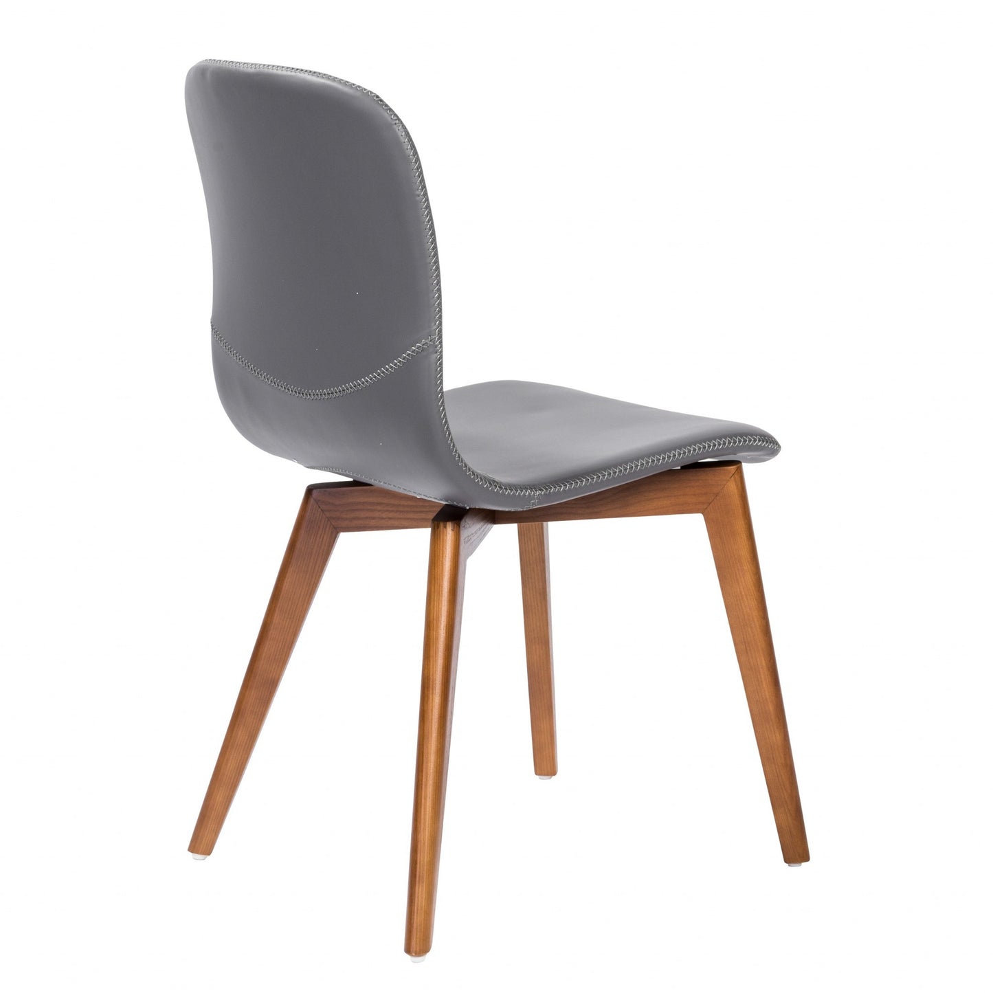 Set Of Two Blue Faux Leather And Walnut Dining Or Side Chairs By Homeroots | Dining Chairs | Modishstore - 12