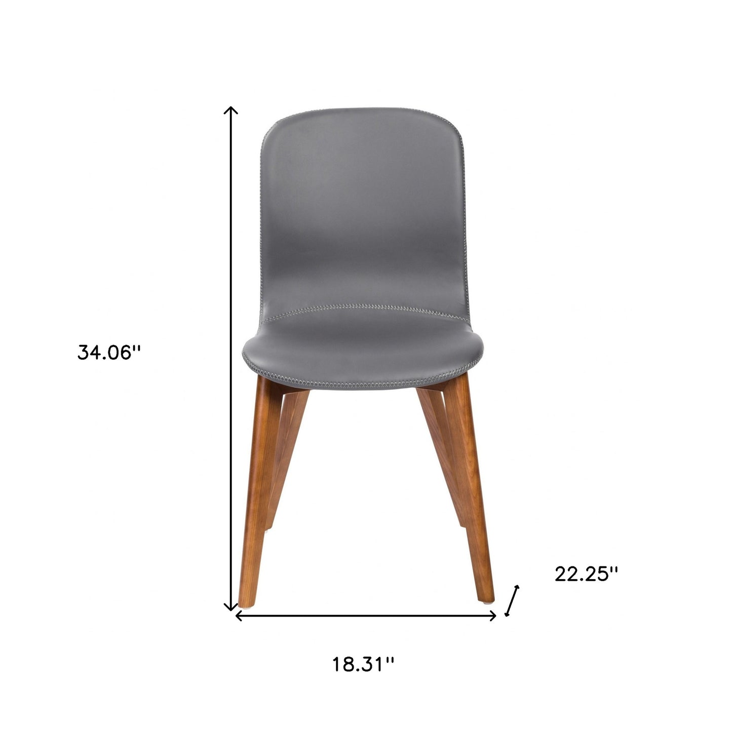 Set Of Two Blue Faux Leather And Walnut Dining Or Side Chairs By Homeroots | Dining Chairs | Modishstore - 14