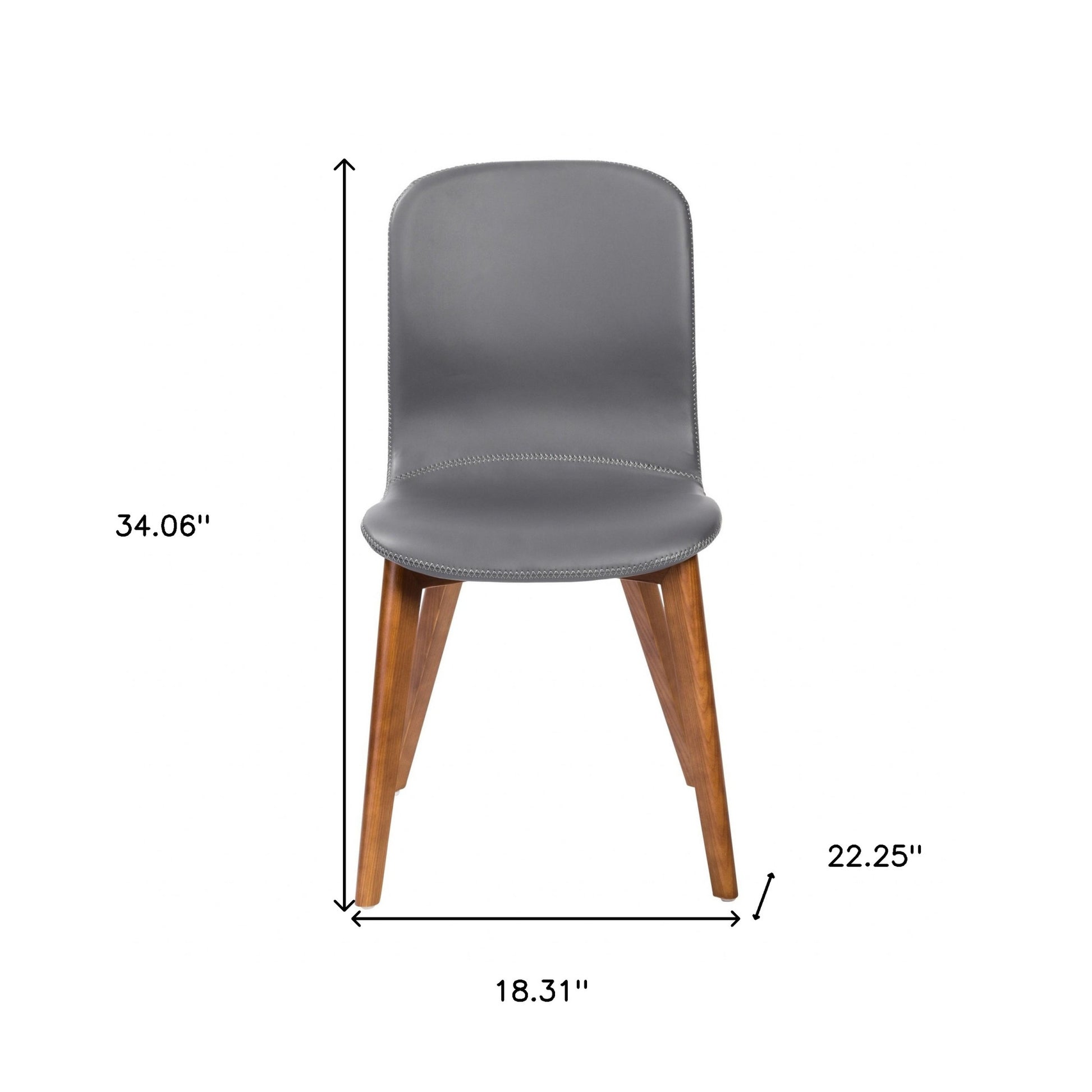 Set Of Two Blue Faux Leather And Walnut Dining Or Side Chairs By Homeroots | Dining Chairs | Modishstore - 14