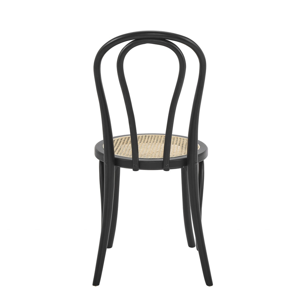 Set Of Two Vintage Style Black Cane Dining Chairs By Homeroots | Dining Chairs | Modishstore - 5