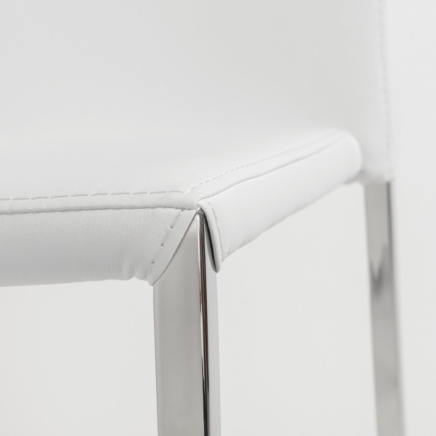 Set Of Two Gray Faux Faux Leather Steel Stacking Chairs By Homeroots | Dining Chairs | Modishstore - 10