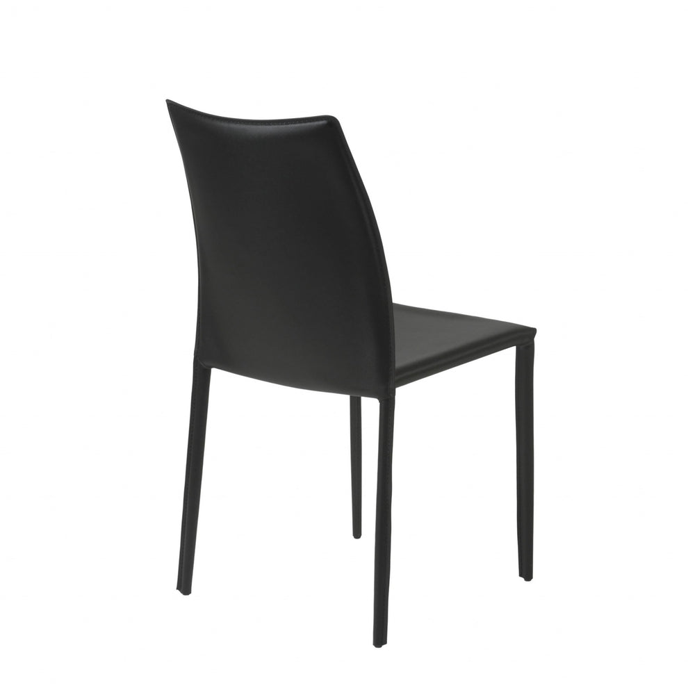 Set Of Two Premium All Black Stacking Dining Chairs By Homeroots | Dining Chairs | Modishstore - 5