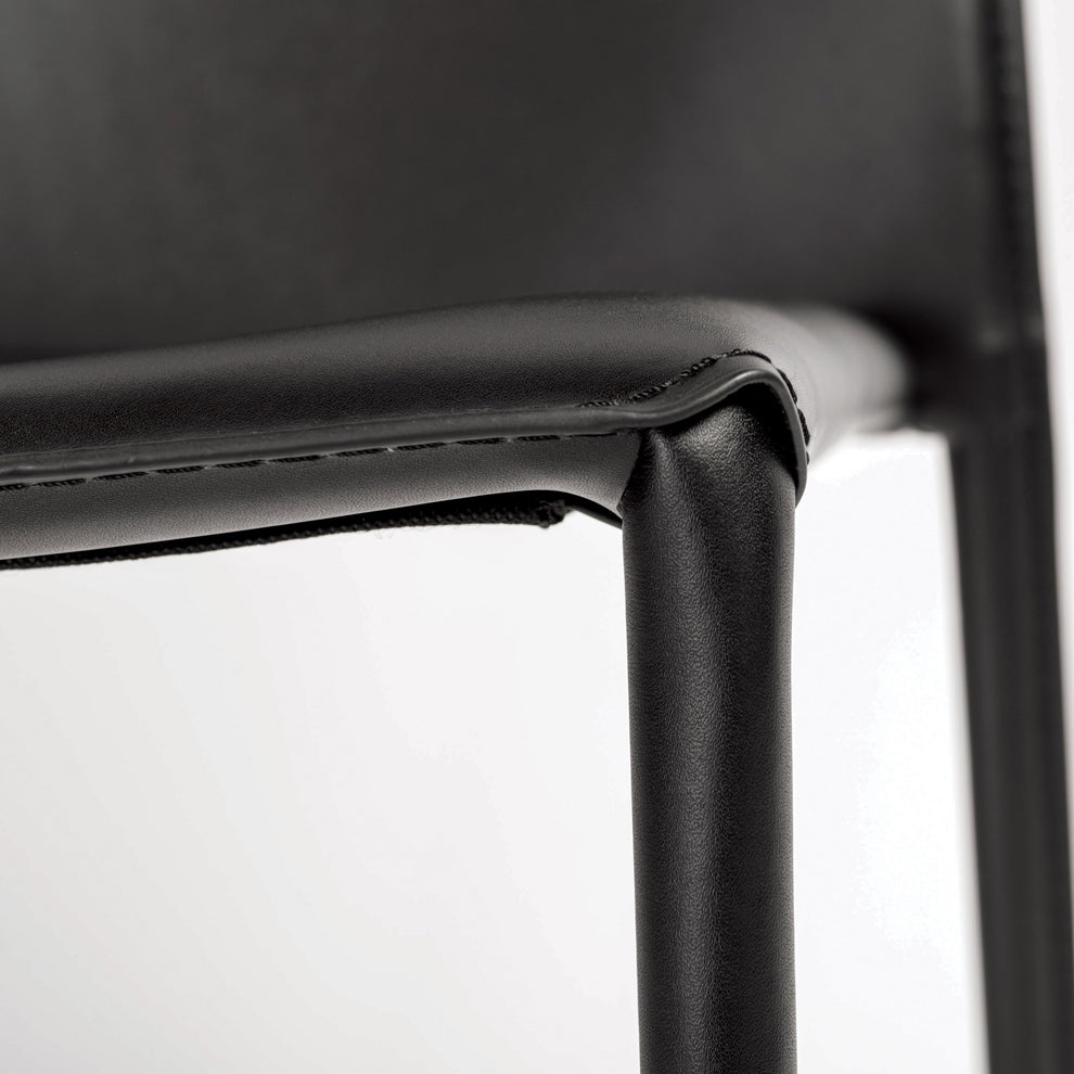 Set Of Two Premium All Black Stacking Dining Chairs By Homeroots | Dining Chairs | Modishstore - 6