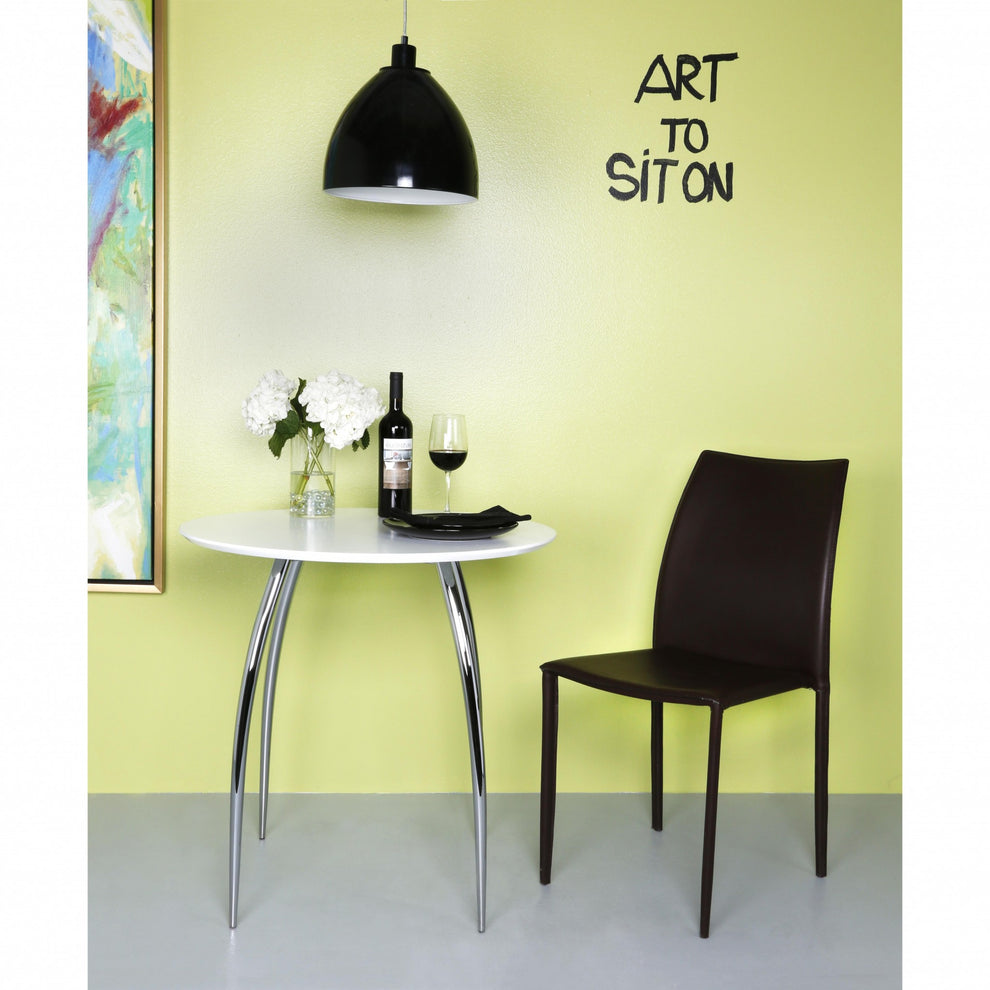Set Of Two Premium All Black Stacking Dining Chairs By Homeroots | Dining Chairs | Modishstore