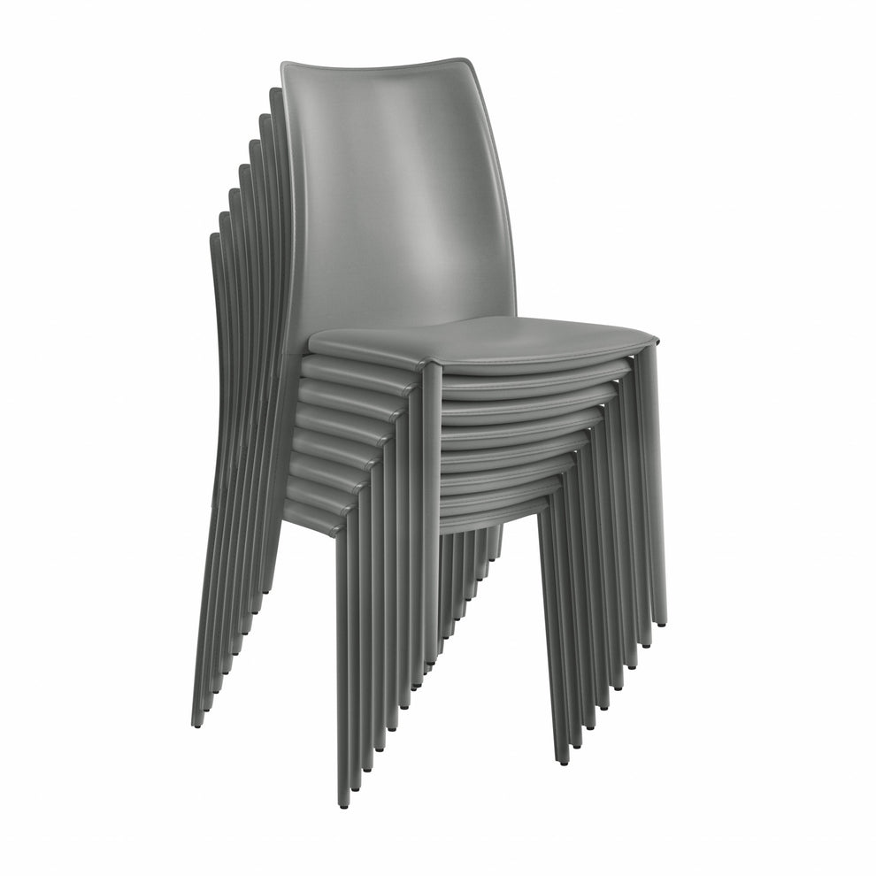 Set Of Two Premium All Black Stacking Dining Chairs By Homeroots | Dining Chairs | Modishstore - 29