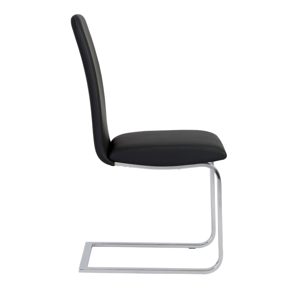 Set Of Two Mod Black And Silver Dining Chairs By Homeroots | Dining Chairs | Modishstore - 3
