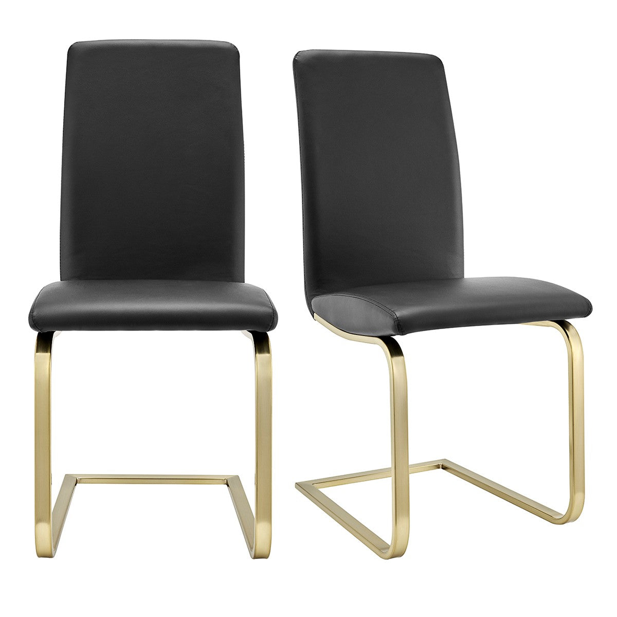 Set Of Two Mod Black And Silver Dining Chairs By Homeroots | Dining Chairs | Modishstore - 12