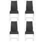 Set Of Four Black Faux Faux Leather Long Back Cantilever Chairs By Homeroots | Dining Chairs | Modishstore - 5