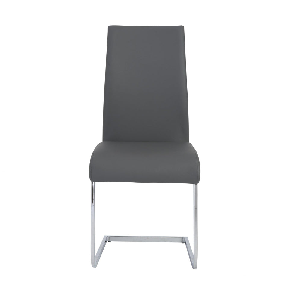 Set Of Four Black Faux Faux Leather Long Back Cantilever Chairs By Homeroots | Dining Chairs | Modishstore - 6