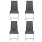 Set Of Four Black Faux Faux Leather Long Back Cantilever Chairs By Homeroots | Dining Chairs | Modishstore - 10