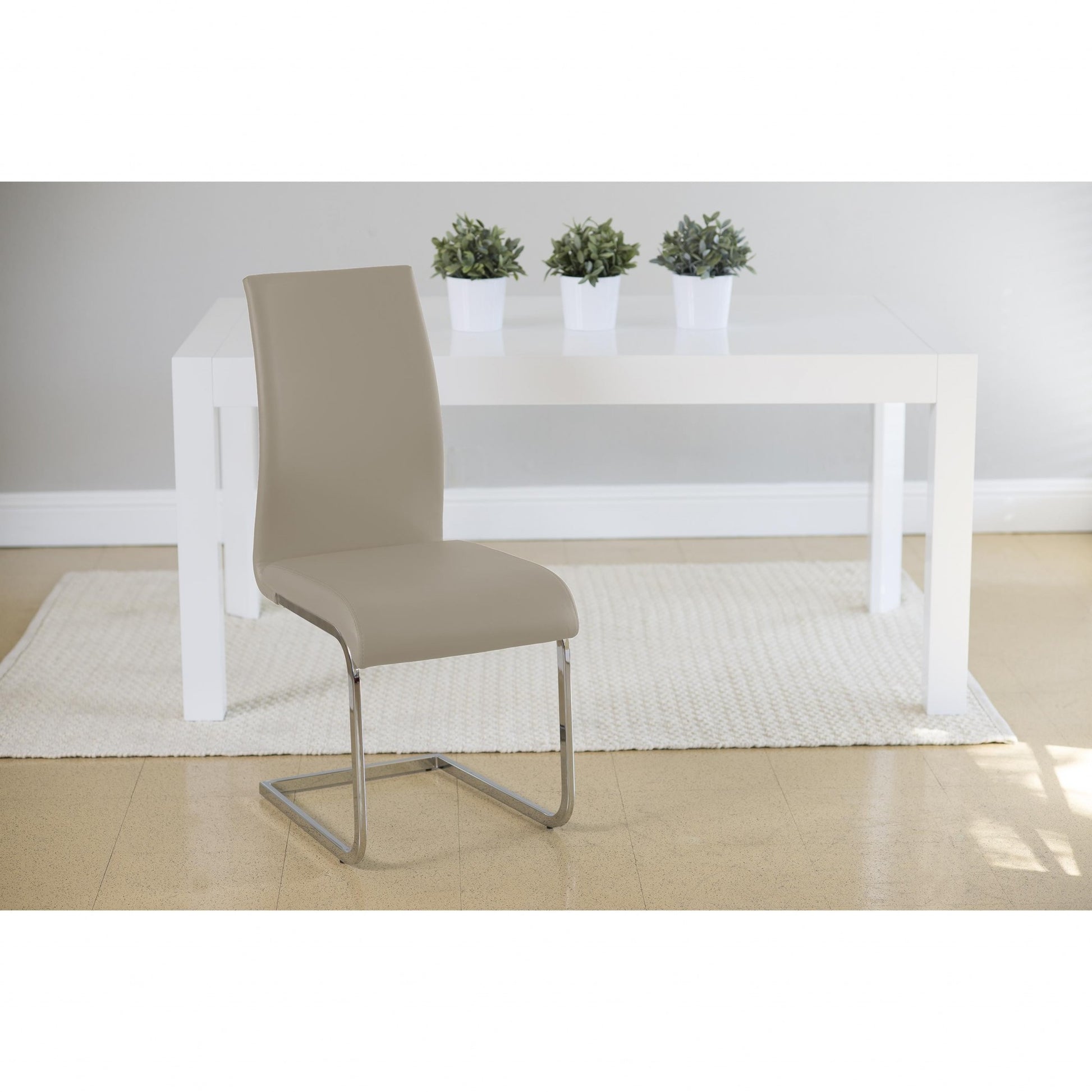 Set Of Four Black Faux Faux Leather Long Back Cantilever Chairs By Homeroots | Dining Chairs | Modishstore - 16